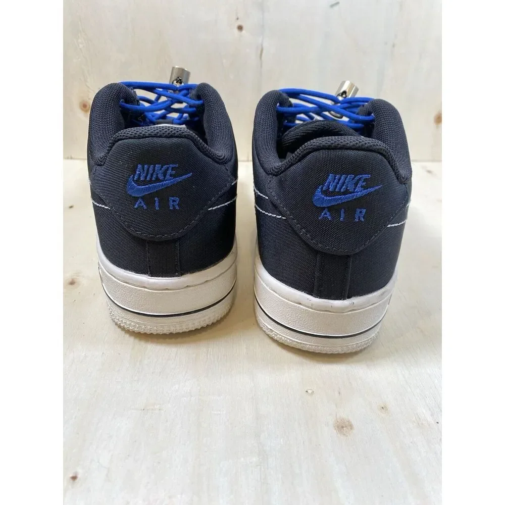 Nike Air Force 1 Low LV8 3‎ GS Black Anthracite Blue Laces SIZE 5Y DV1622-001